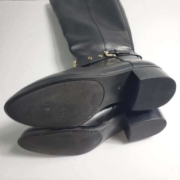 NEW Michael Kors Heather Black Leather Boots - Picture 4 of 14